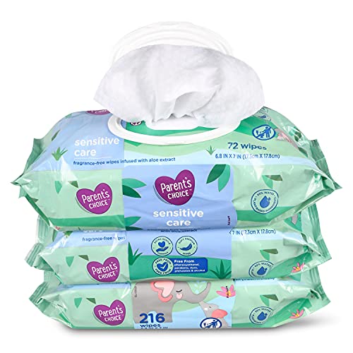 Parent’s Choice Sensitive Wipes, 216 sheets (Pack of 3)