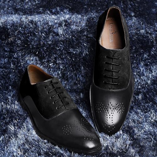 Image of LOUIS STITCH Men's Formal Shoes | Handcrafted European Leather Brogues | Lace-Up Style for Business, Formal (LSEUBGSU)