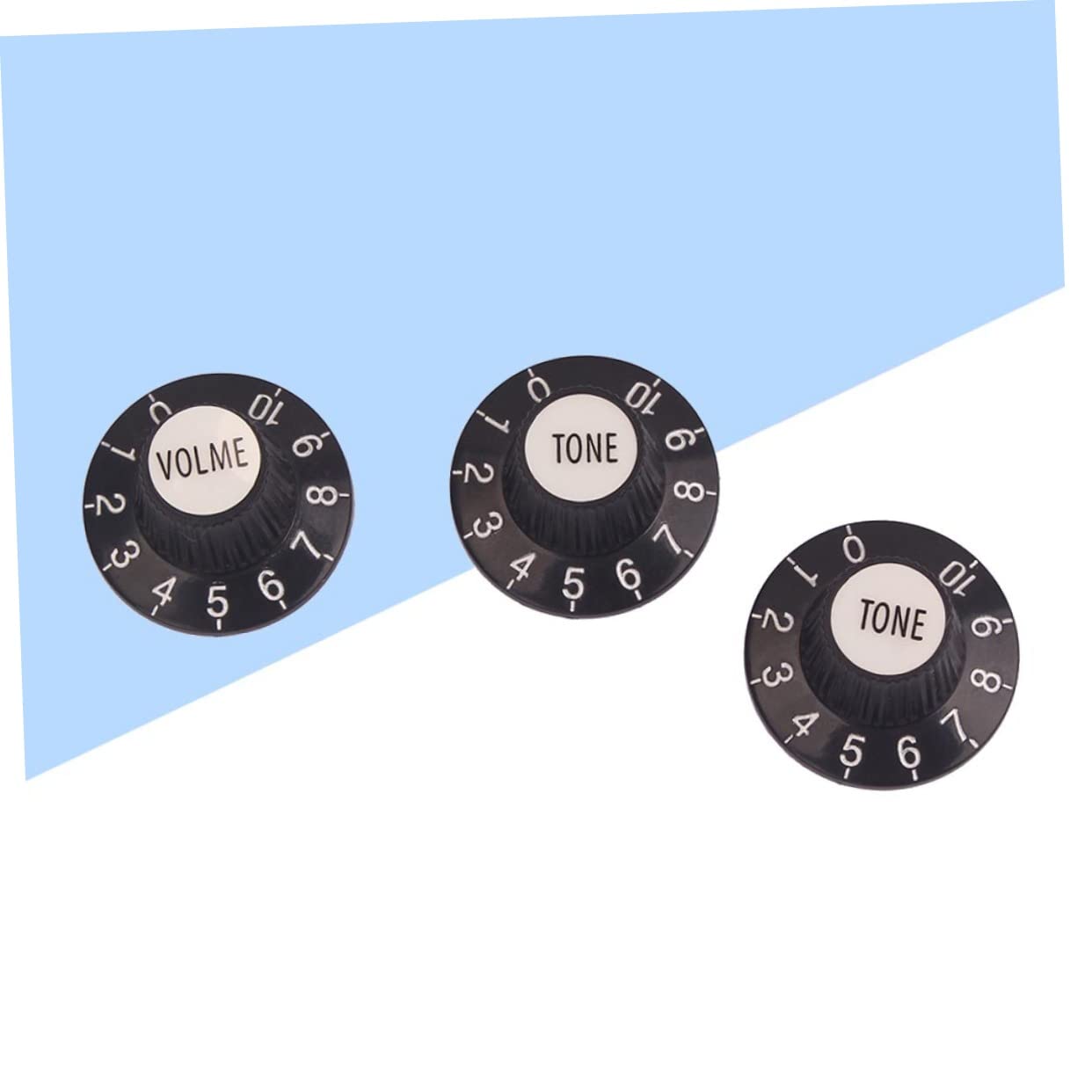 Abaodam Bass Guitar Knobs Volume Tone Control Knobs Set 3 Pieces Black Gd53 High Neck Easy to Install Practical