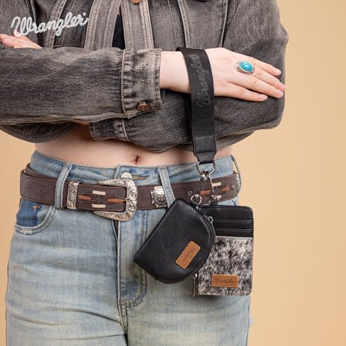 Image of Wrangler Keychain Wristlet Wallets for Women Western Dual Pouch Wristlet Credit Card Holder Wallet