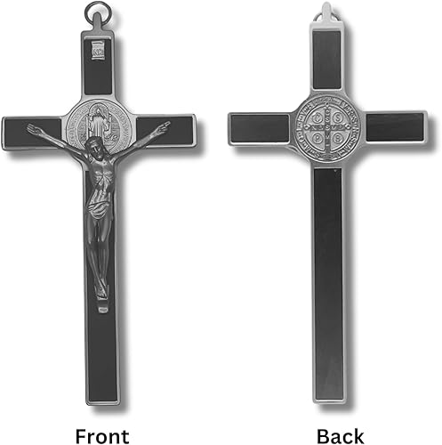 Miniatura 3 de 3 ARCHES USA Cruz de pared con crusifijo de San Benito, cruz de metal para bendición del hogar, 4.5 x 2 pulgadas