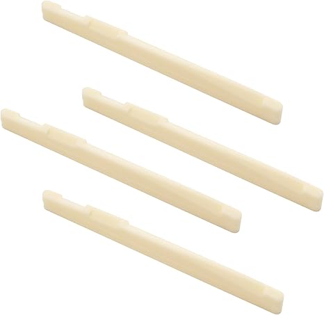 Litoexpe 4 Pcs Acoustic Guitar Bridge Saddles, Fit for 74mm & 72mm Bridge Slot, Bone Original Color