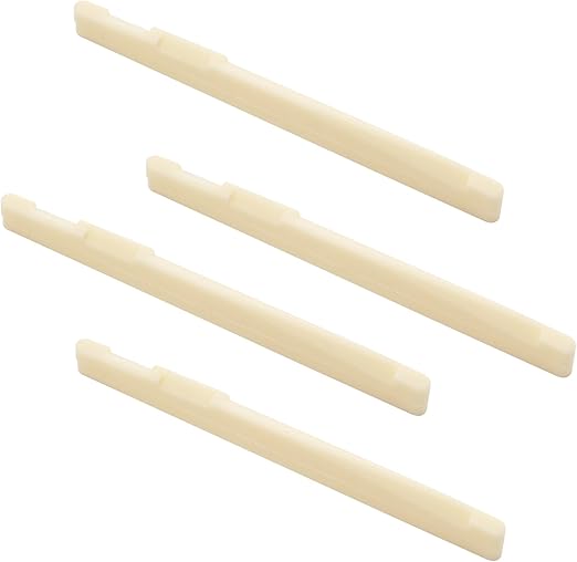 Litoexpe 4 Pcs Acoustic Guitar Bridge Saddles, Fit for 74mm & 72mm Bridge Slot, Bone Original Color
