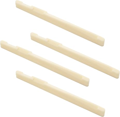 Litoexpe 4 Pcs Acoustic Guitar Bridge Saddles, Fit for 74mm & 72mm Bridge Slot, Bone Original Color
