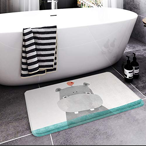 Britimes Bath Mats For Bathroom, Bathroom Mats Rugs No Silp,Funny Animal Hippo Washable Cover Floor Rug Carpets Floor Mat Bathroom Decorations 16X24 Inches For Kitchen Bedroom Indoor #TOP1
