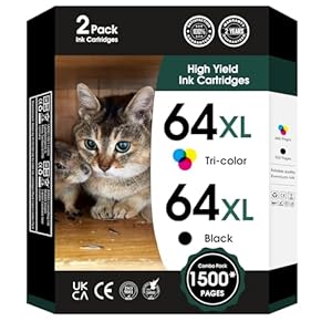 Cartucho de tinta 64XL para HP Ink 64 XL 64XL, paquete combinado negro y color, repuesto de alto rendimiento para impresoras HP 7858 7855 7120 7155 7158 7164 6255 6252 6232 Envy Inspire 7955e Tango X