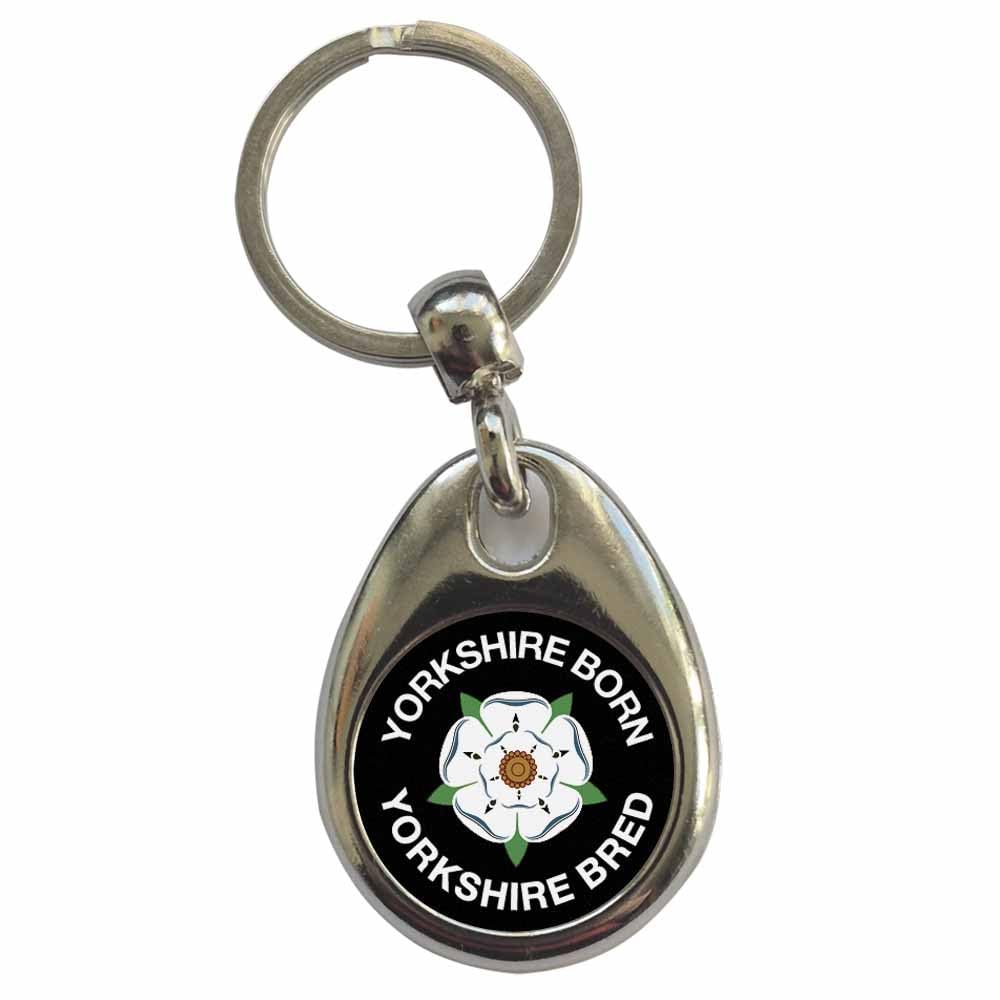 Ozorath Yorkshire Born Yorkshire Bred Keyring Keychain with Split Ring Attachment and Metal Key Fob