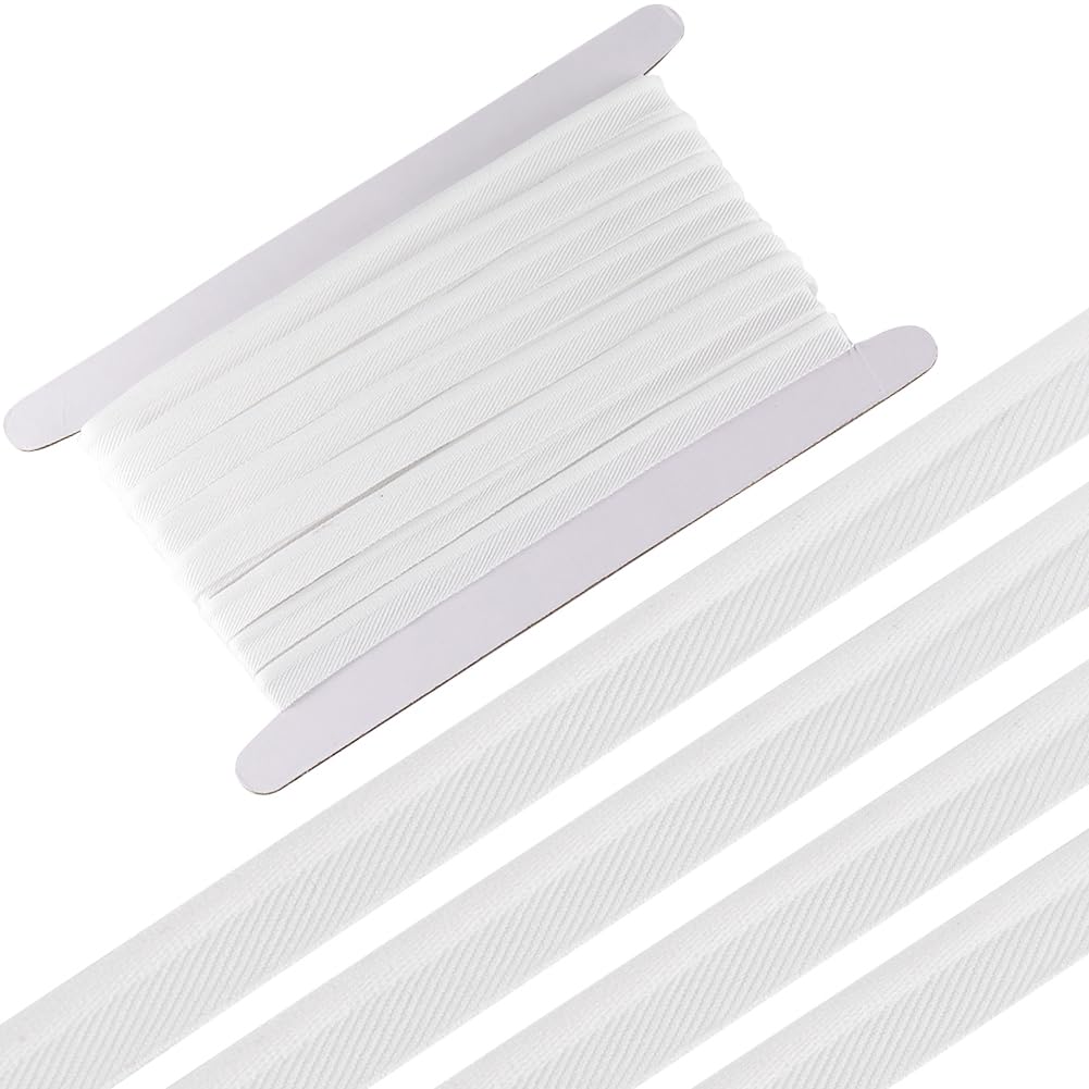 GORGECRAFT 10 Yards*11mm Piping Bias Tape White Piping Trim Cord Polyester Ribbons for Sewing Craft Binding Tape Hemming Sewing Seaming Piping Quilting Clothing Accessories Wrapping Cord Trim