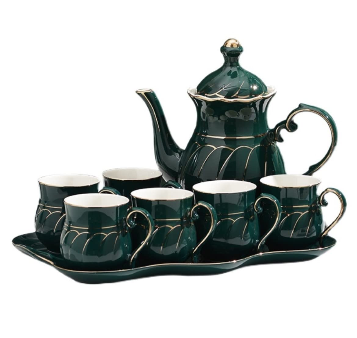 Serwis Do Kawy Na Przyjęcie 8 Sztuk Europejskie Ceramiczne Zestawy Do Herbaty Zestaw Filiżanek Kawy Kreatywne Luksusowe Złote Wykończenie Kubek Z Tacą Dla Domu Popołudniowa