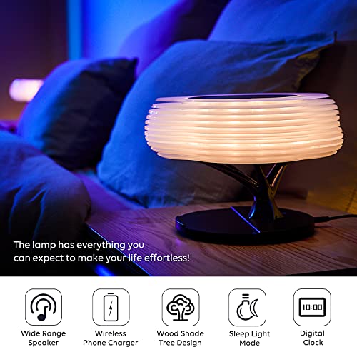 Cloud Of Light Bedside Lamp With Wireless Charge And Bluetooth Speaker Rgb Table Lamp Led Desk Lamp With Sleep Mode Stepless Dimming App Smart Lamp #TOP1