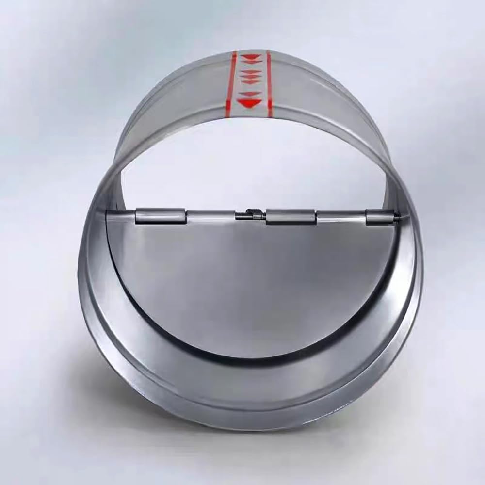 Válvula de Retención Conducto Aire Redondo Galvanizado (80-300mm), Amortiguador Humo Estanco Resorte para Ventilación, Resistente a la Corrosión - 1 Pieza(Diameter 160mm)