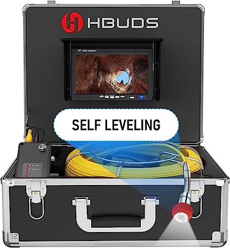 HBUDS Self Leveling Sewer Inspection Camera with Locator 100ft, 9