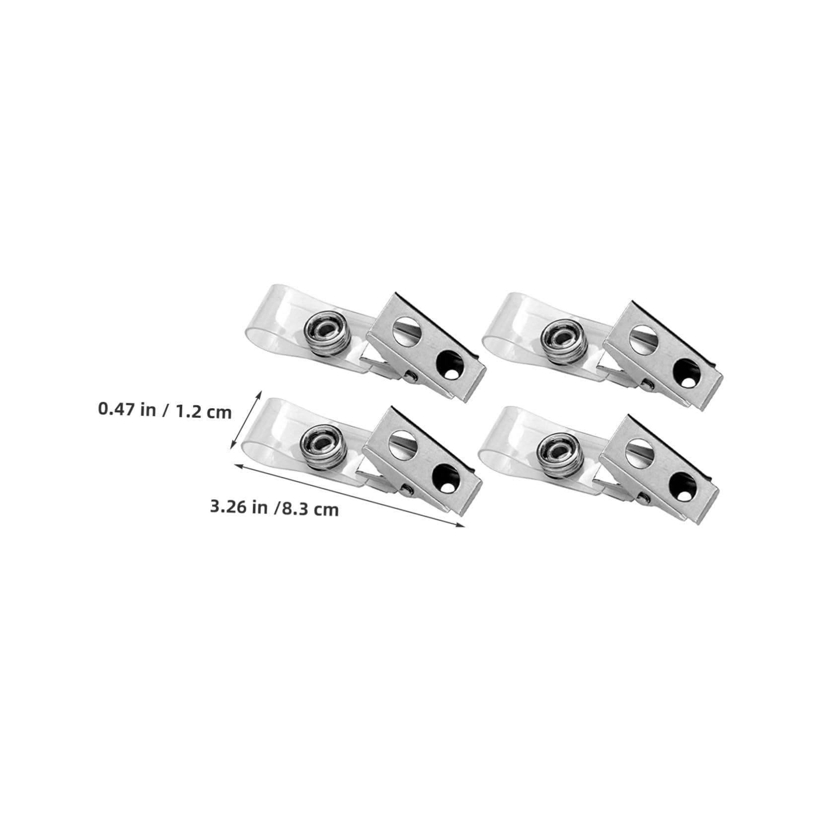 Gadpiparty 250pezzi Clip per Porta Tessera Badge in Metallo Pz con Cinghie Trasparenti Doppio Foro per Targhette Identificative e Pettorali Leggeri e Resistenti per Uso