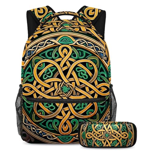 Cartables celtiques avec trousse à crayons grand sac à dos scolaire ado et voyage
