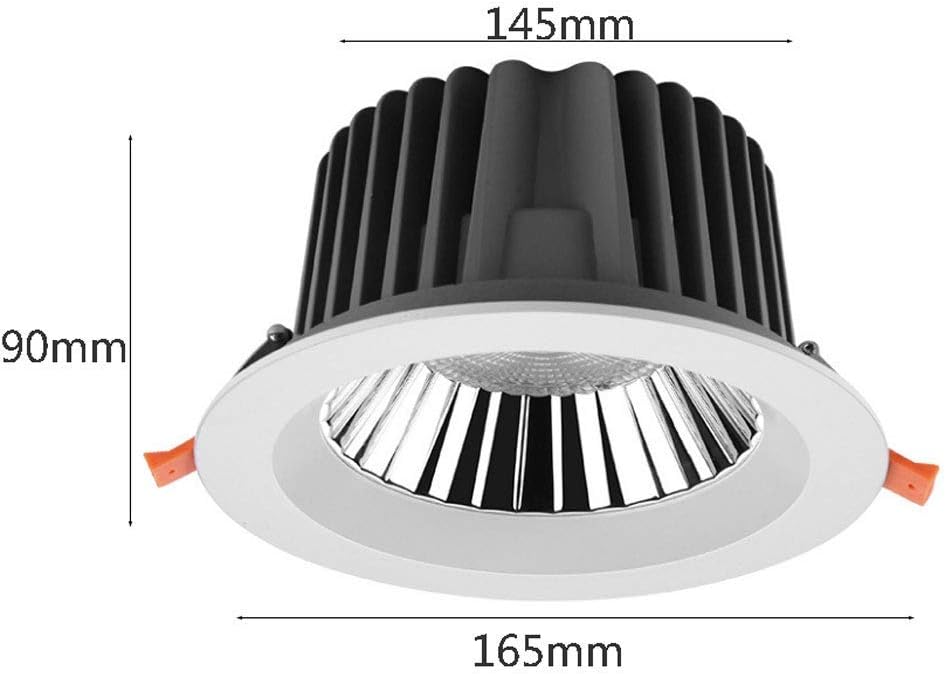 Led Recessed Ceiling Lights Neutral Integrated Spotlights Modern Downlights Ultra Slim Round Die-Cast Aluminum White Grille Lamp for Living Room Bedroom Kitchen,White Light,30W