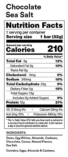Barra de proteína RxBar Chocolate Sea-Salt 1.8 oz miniatura 2