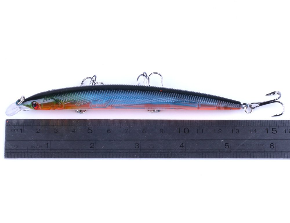 8 señuelos Minnow VIB Inshore grandes con tres ganchos de triple punta 13,4 G/13,3 cm