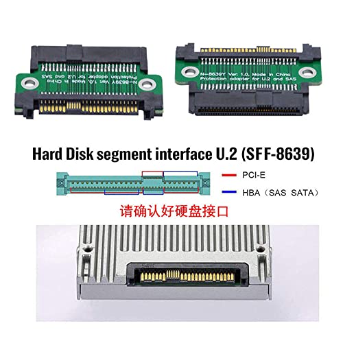 NFHK U.2 U2 SFF-8639 NVME PCIe 4.0 SSD Adapter Male to Female Extension 68pin PCI Express PCBA, Green Adapter 8639 M-F - Image 3