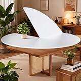 4-Plegable Redondo Tablero de Mesa Sin Patas: Cuando no está en uso, después de plegar se solo ocupa 1/4 del escritorio, lo que ahorra mucho espacio, maletero del SUV fácil de transportar, libera espacio en el hogar y facilita su almacenamiento y organización.