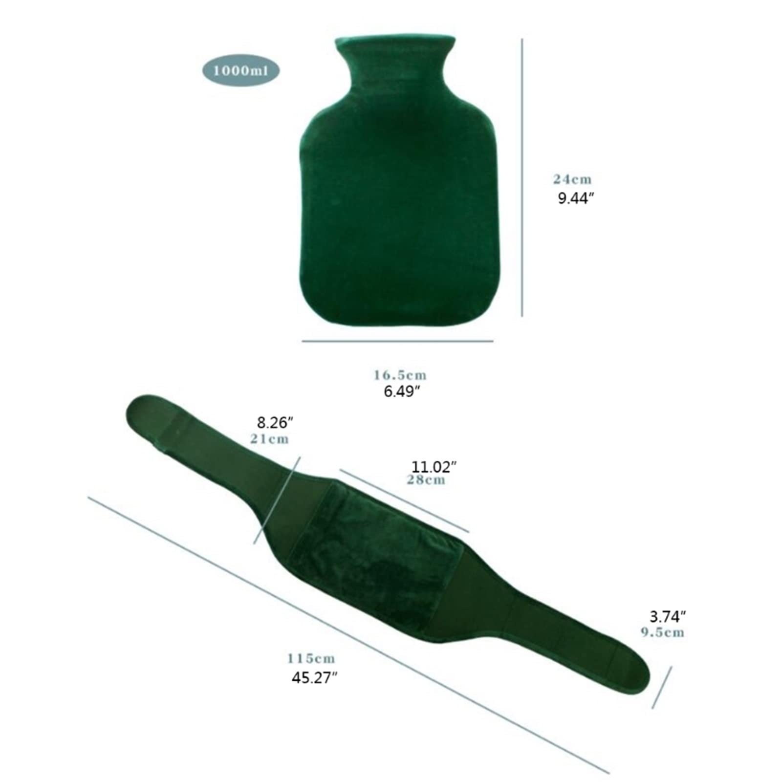 Bolsa de Agua Caliente Botella de Agua Caliente, Bolsa de Agua Caliente con Funda Suave for Calentador de Cintura, Bolsa de Agua Caliente for aliviar el Dolor