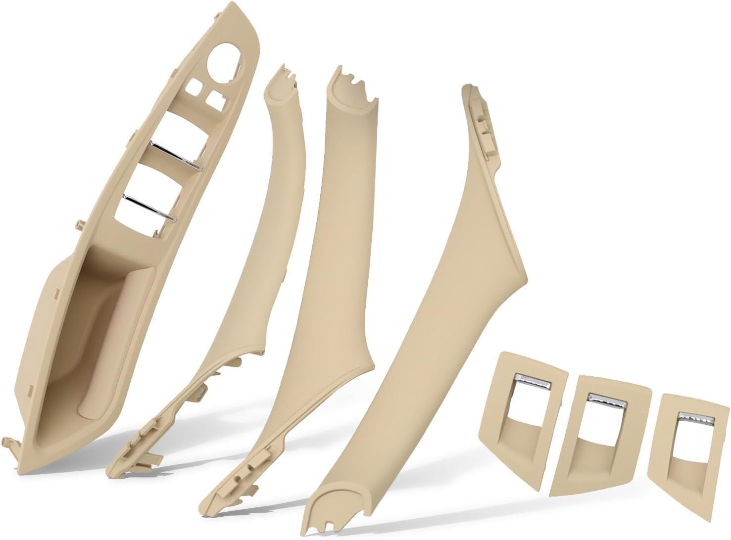 Beige Inner Door Pull Handle Window Switch Armrest Panel Trim Cover Compatible with 5 Series F10 F11 2010-2016 F10 F11 520i 520d 523i 525i 525d 528i 530i 530d 535i 535d (Beige)
