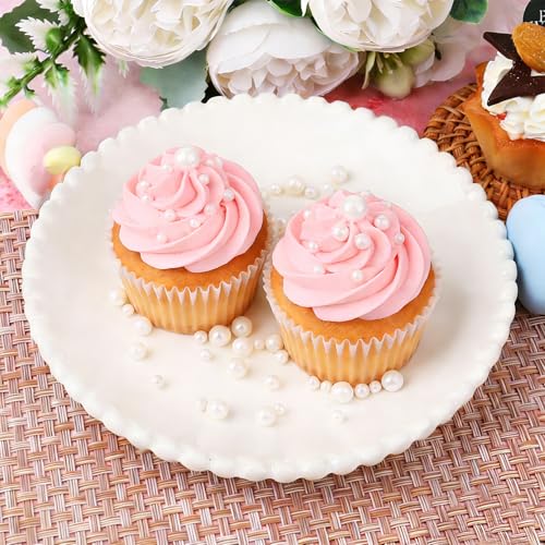 Image of Pearl Sprinkles, 11.3oz Edible Pearls White Silver Black Gold Sprinkles | 6 Sizes 4 Colors Set for Cakes Cupcakes Cookies Baking