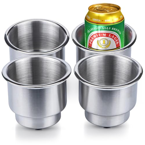 Porte-gobelets pour camping-car et bateau lot de 4 supports vidangeables en inox
