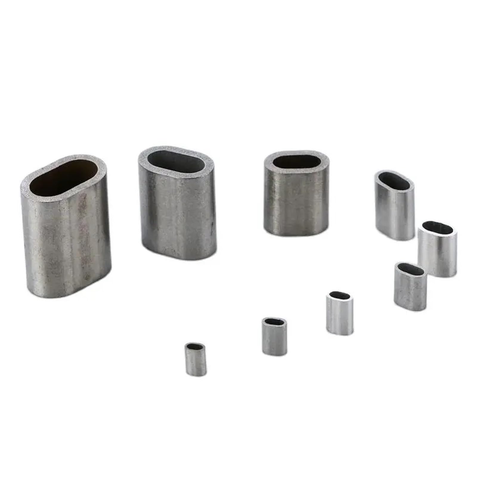 Manchon rond cuivre sertissage 500 pièces 304 virole en acier inoxydable câble à sertir manchons ovales serre-câbles pince raccords 0.8mm-2mm(1MM)
