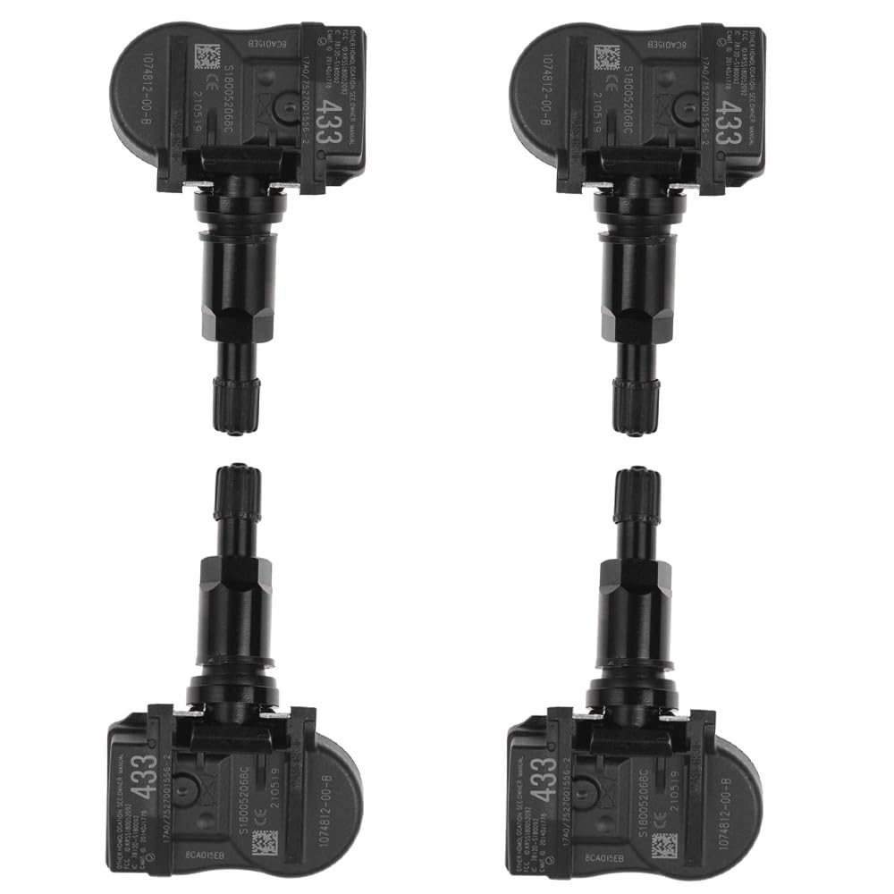 Riloer 4pcs Sensor de presión de neumáticos de coche, compatible con Tesla modelo 3 2018-2021, S 2014-2021, X 2016-2021, 1074812-00-B, 107481200, 107481200B, 103460200A