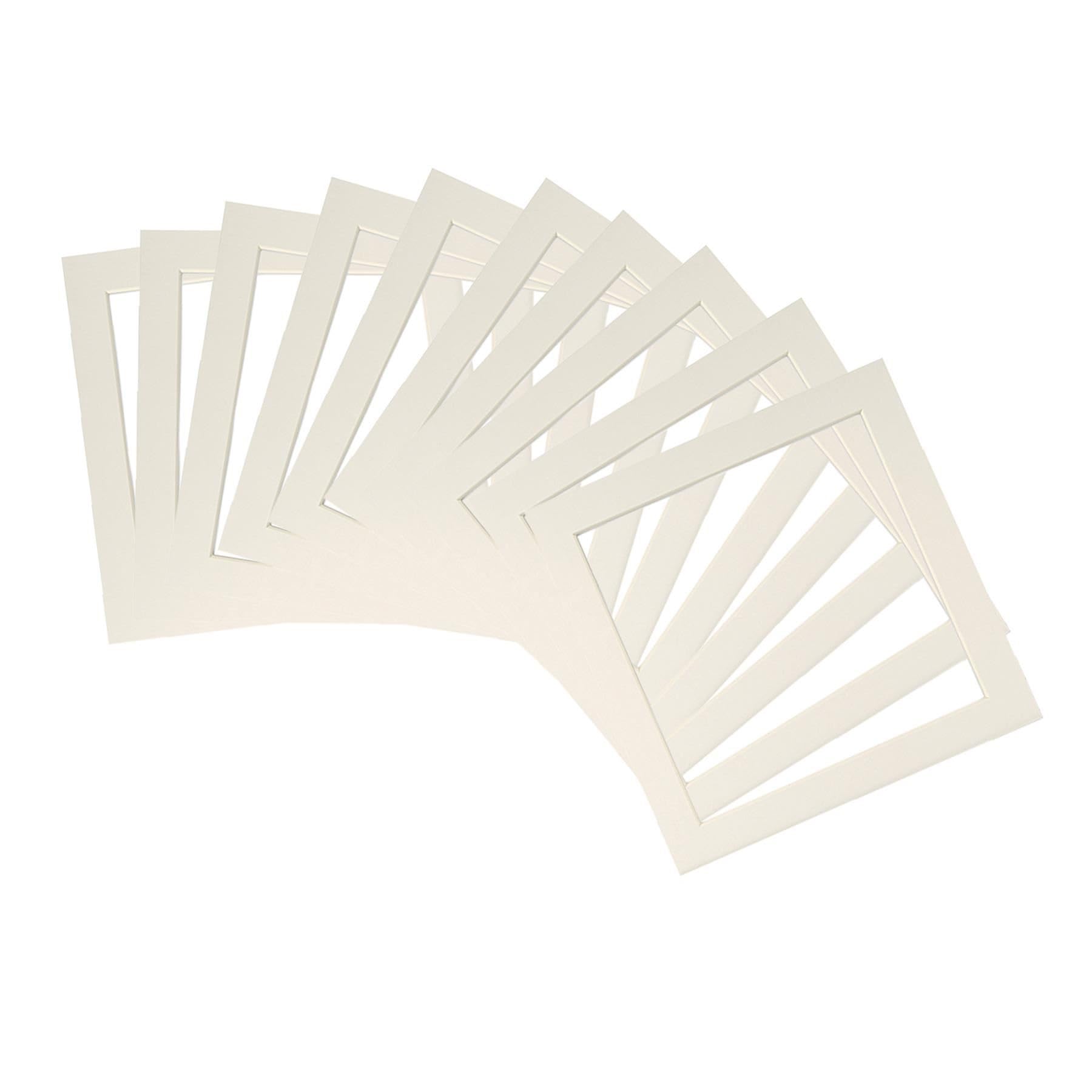 Nicola Spring Ivory 10Pc Picture Photo Mounts Set - To Fit Frame X For Image X 6 Size 8