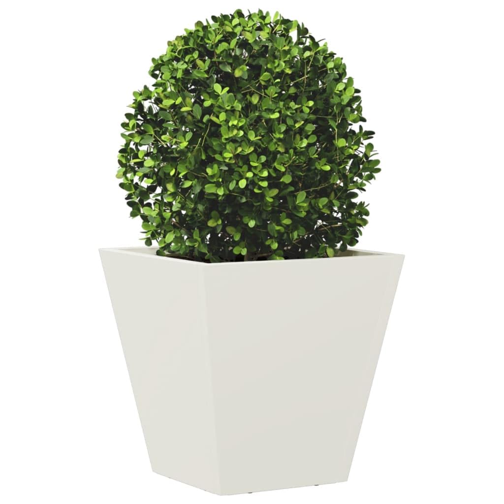 Weißer Pflanzkübel aus kaltgewalztem Stahl 2 Stück, 30 x 30 x 30 cm, für Balkon, Terrasse, Garten und Fensterbank, für Blumen, Kräuter, Gemüse, Outdoor und Indoor