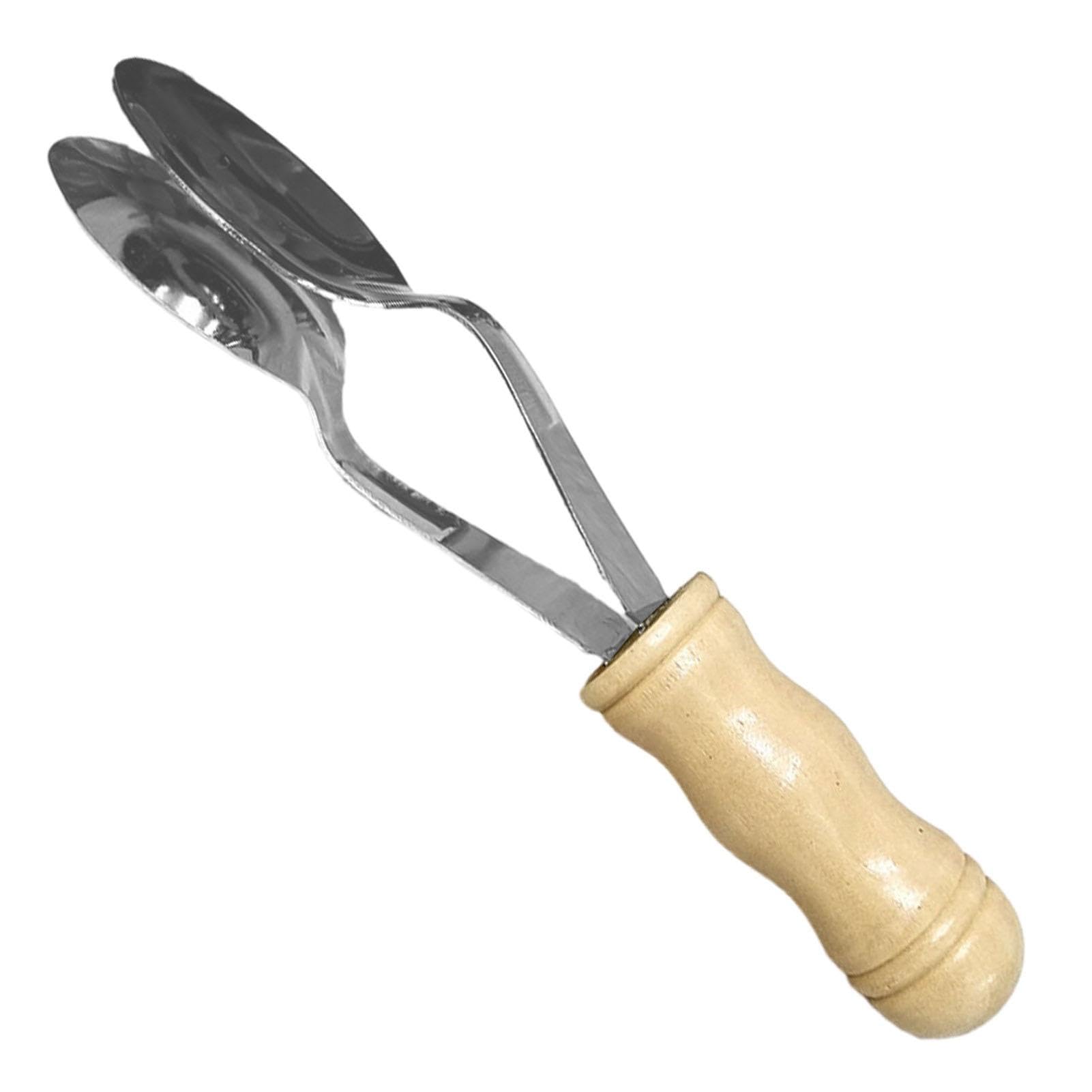 Cucchiai Musicali In Legno E Acciaio | Set 2 Pezzi Per Musica Folk E Spettacoli - Foto 5