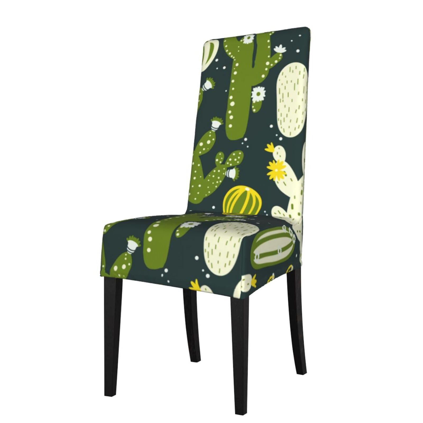 LKYMOH Colorful Cactus Floral Print, Chair Covers Stretch Chair Slipcovers for Dining Room, for Party Pet Protection Universal Fit Soft Polyester
