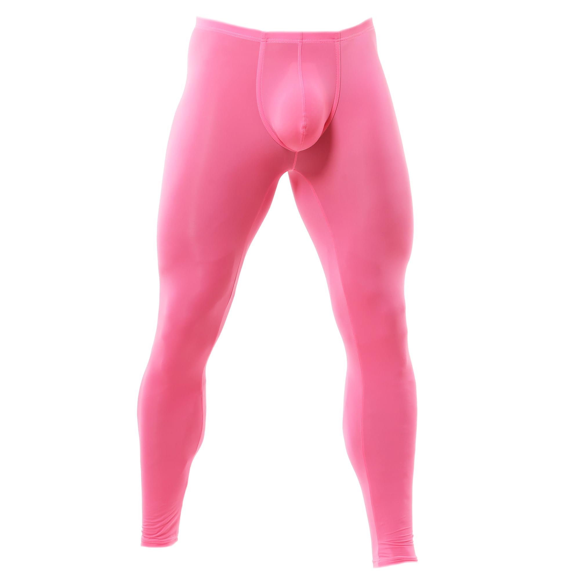 DTODWW Men's Tights Pants Underwear Long Trousers Lightweight Workout Base Layer Leggings for Yoga Dance: Rose X-Large