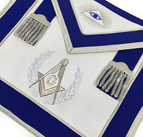 Tablier maçonnique bleu Master Mason conforme pour augmentation de grade