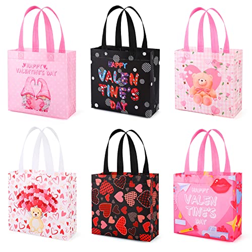YANGTE Valentine's Day Gift Bags with Handles (12 Pcs)