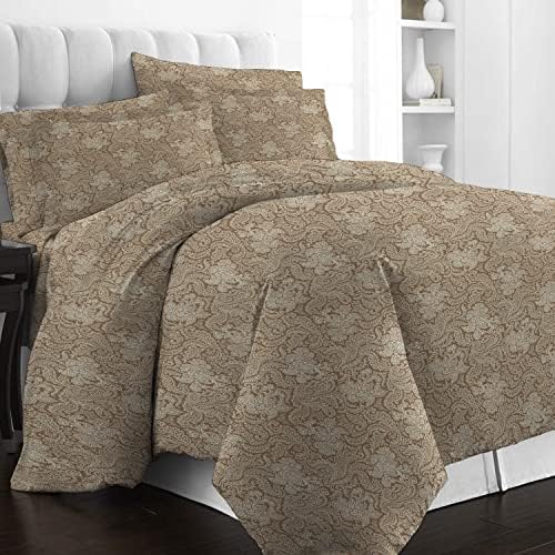 Pizuna 400 Thread Count Cotton Super King Duvet Cover Set Off White, 100% Long Staple Cotton Super King Quilt Cover, Luxury Soft Sateen Superking Duvet Covers (100% Cotton Duvet Cover Super King)