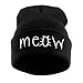 Produktbild Hirolan Baseballmützen Damen Winter Beanie Stricken MEOW Mütze Hut Snapback Männer HipHop Kappen Wolle Beret Mütze Flache Mützen Béret Baskenmütze Baseball Hut Cap (54cm~60cm, Schwarz)