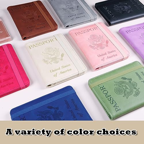 Image of Melsbrinna Rfid Passport Holder for Travel women /Men, Cute Passport Wallet Rfid Blocking Card Slots, Rfid Passport Cover /CaseTravel Wallet, Passport Book Holder (1, Beige)