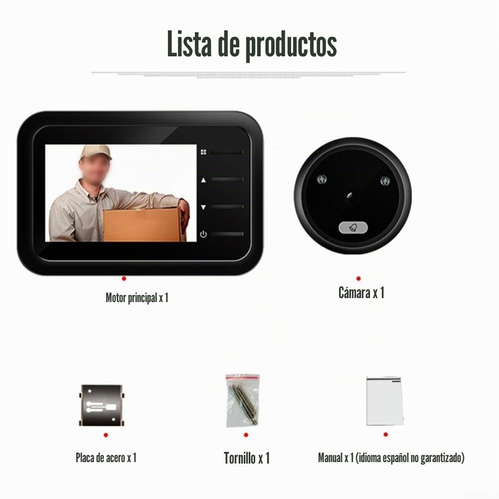 Puerta de cámara digital electrónica de 2.4 pulgadas, para mirilla de ojo de gato, cámara de mirilla de puerta, cámara de lente ultra ancha de 120 °