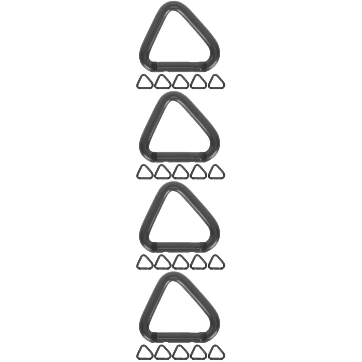 BESPORTBLE Mousqueton À Bouton d'escalade Triangle Détenu Brochettes en Acier Inoxydable Colonne Montante Poêle Mousqueton Robuste Mousqueton Triangle Alliage D'aluminium Black