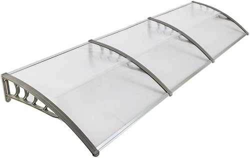 Toldo para ventana de puerta de patio, toldo de policarbonato de 120 x 40 pulgadas, cubierta de aleros, protección contra rayos UV, lluvia, nieve,