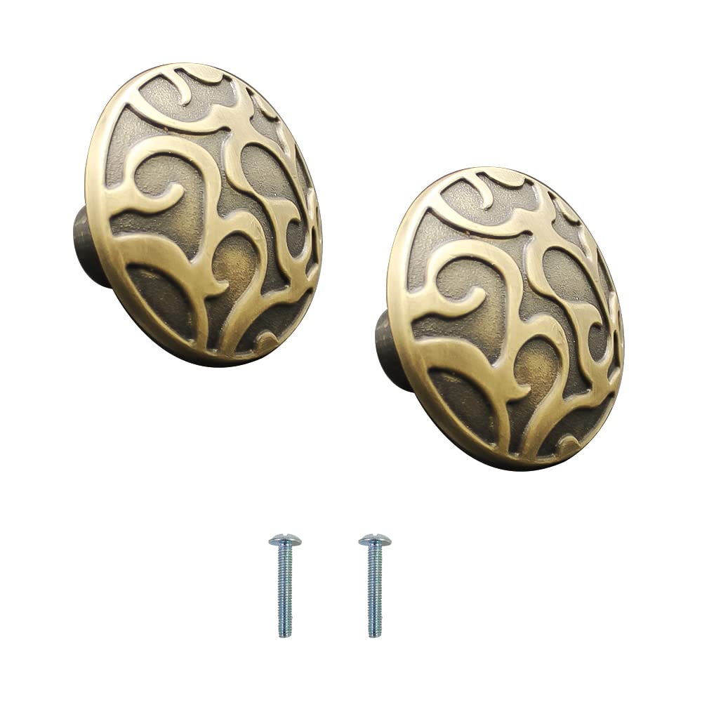 VOLO Antique Brass Cabinet Knob/Wardrobe Door Knobs/Cupboard Drawer Pull Handle/Kitchen Drawer Knob (Knob_S-149_Antique, 2 Pcs)-image-4