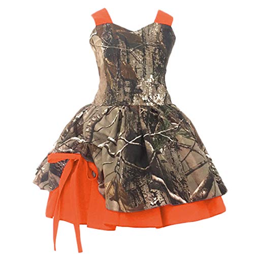 Camouflage Flower Girl Dresses Short for Weddings Party Prom Gown Bowknot 2-14Y