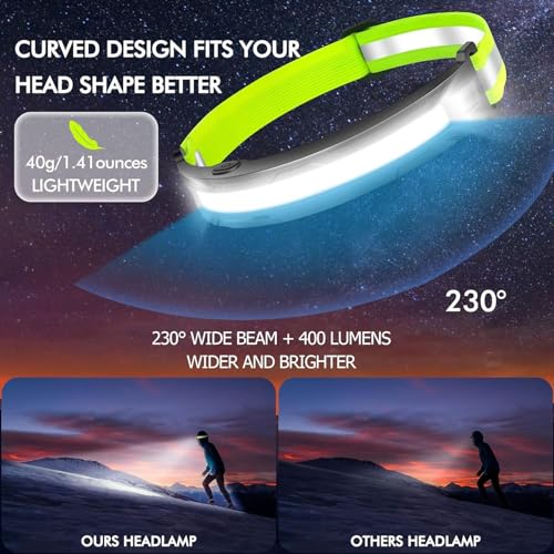 Lampe frontale LED rechargeable 230° étanche pour le camping - 7