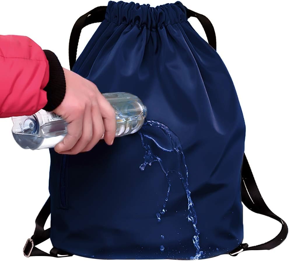 Peicees Waterproof Drawstring Sport Bag Lightweight Sackpack Backpack for Men and Women