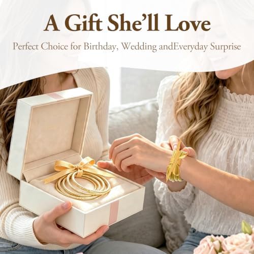 AOJOLIO Gold Glitter Silicone Jelly Bangles for Women, Stackable Waterproof Soft Ladies Bracelets, Sparkling Fashion Jewelry Gift for Party Holiday Daily Wear — view 8