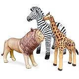 Jet Creations 3 pack Giraffe Zebra Lion safari Great for pool, party decoration, AN-GZL