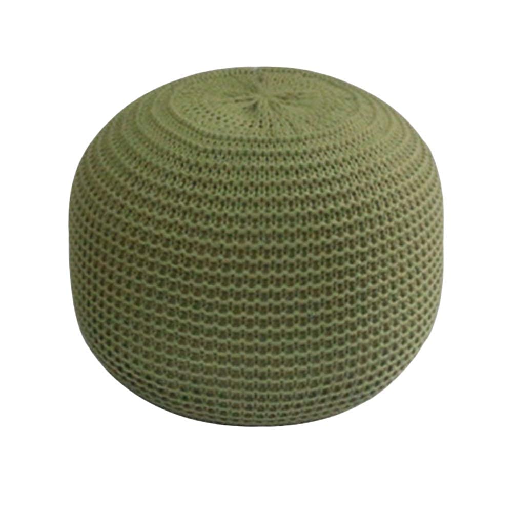 Pouf rond tricote coton pouf de sol corde tressee repose pieds 40cm