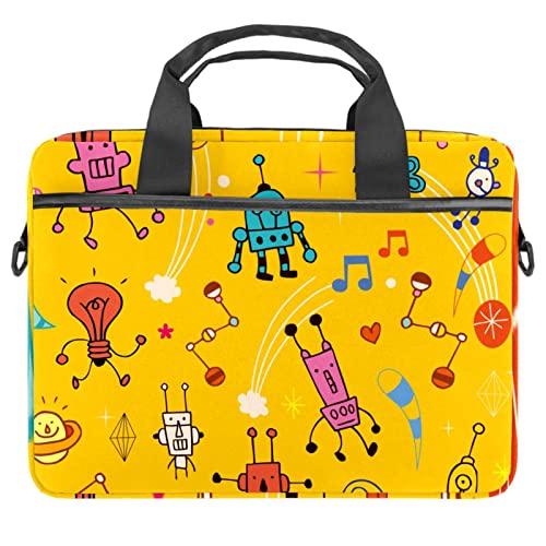 Sacoche ordinateur portable 14.5 pouces anti-rayures jaune motif djembé